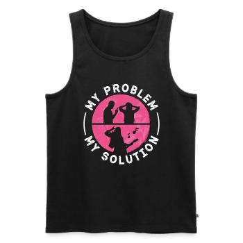 Rock N Roll My Problem My Solution Pictogram Mom - Men's Premium Organic Tank Top - black - Front - AI Model Male 178 light (178cm)