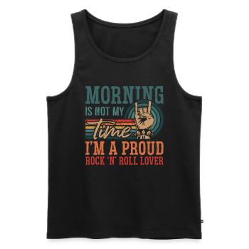 Rock N Roll Morning Is Not My Time Classic Rock - Men's Premium Organic Tank Top - black - Front - AI Model Male 178 light (178cm)