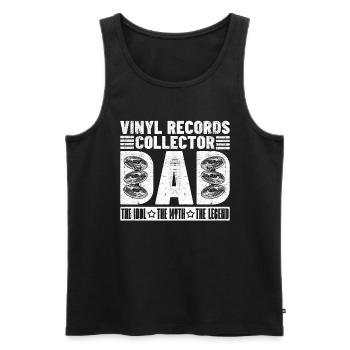Disques vinyles Collector Dad The Idol Disc Jockey - Débardeur bio Premium Homme - noir - Devant - AI Model Male 178 light (178cm)