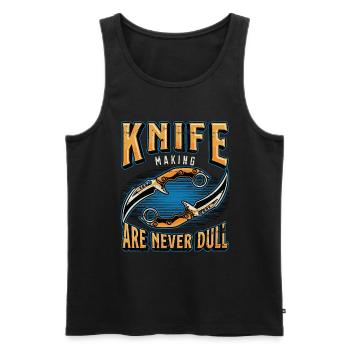 Blade Forging Knife Makers Are Never Dull Forging - Men's Premium Organic Tank Top - black - Front - AI Model Male 178 light (178cm)