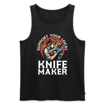 Blade Forging Support Your Local Blade Crafter - Men's Premium Organic Tank Top - black - Front - AI Model Male 178 light (178cm)