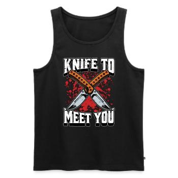 Blade Forging Knife To Meet You Blade Crafting - Men's Premium Organic Tank Top - black - Front - AI Model Male 178 light (178cm)