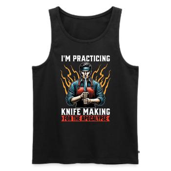 Blade Forging I'm Practicing Knife Making Forging - Männer Premium Bio Tank Top - Schwarz - Vorne - AI Model Male 178 light (178cm)