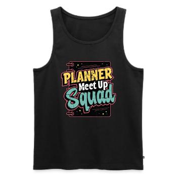 Events Coordinator Planner Meet Up Squad Organizer - Männer Premium Bio Tank Top - Schwarz - Vorne - AI Model Male 178 light (178cm)