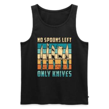 Blade Forging No Spoons Left Knife Making Retro - Men's Premium Organic Tank Top - black - Front - AI Model Male 178 light (178cm)