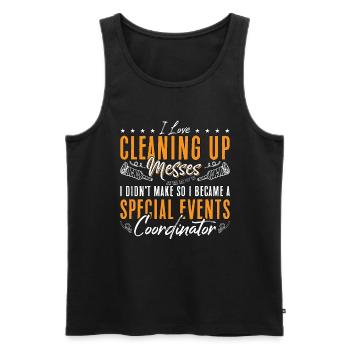 Events Coordinator I Love Cleaning Up Organizer - Männer Premium Bio Tank Top - Schwarz - Vorne - AI Model Male 178 light (178cm)