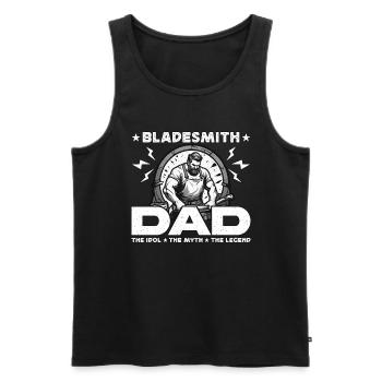 Bladesmith Dad L’idole Le mythe L’artiste du métal - Débardeur bio Premium Homme - noir - Devant - AI Model Male 178 light (178cm)
