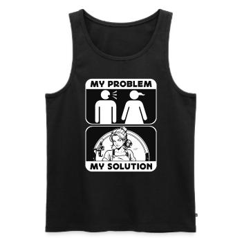 Bladesmith My Problem My Solution Pictogram Mom - Men's Premium Organic Tank Top - black - Front - Michal (187cm)