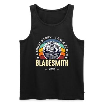 Bladesmith A Short Story I Am A Proud Metal Artist - Men's Premium Organic Tank Top - black - Front - Michal (187cm)