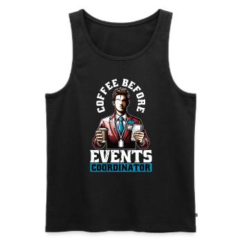 Events Coordinator Coffee Organizer Coffee Lover - Männer Premium Bio Tank Top - Schwarz - Vorne - AI Model Male 178 light (178cm)