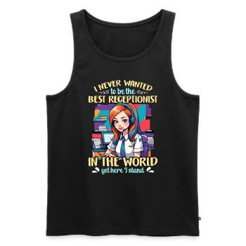 Receptionist I Never Wanted To Be The Secretary - Men's Premium Organic Tank Top - black - Front - AI Model Male 178 light (178cm)