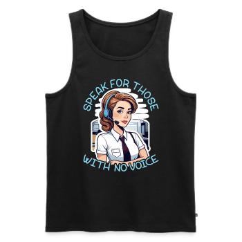 Receptionist Speak For Those With No Secretary - Men's Premium Organic Tank Top - black - Front - AI Model Male 178 light (178cm)