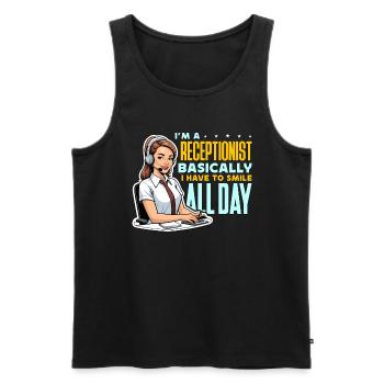 I'm A Receptionist Basically I Have Administrative - Men's Premium Organic Tank Top - black - Front - AI Model Male 178 light (178cm)