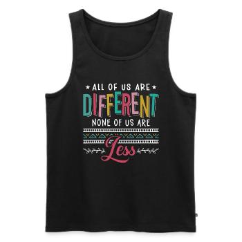 Health Educator All Of Us Are Different Instructor - Men's Premium Organic Tank Top - black - Front - AI Model Male 178 light (178cm)
