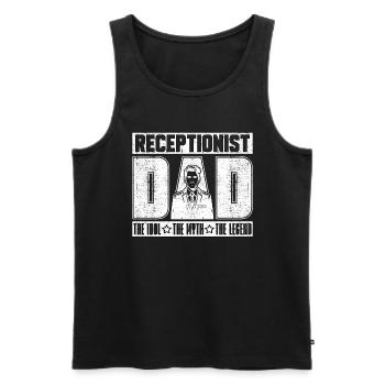 Receptionist Dad The Idol The Myth The Assistant - Men's Premium Organic Tank Top - black - Front - AI Model Male 178 light (178cm)