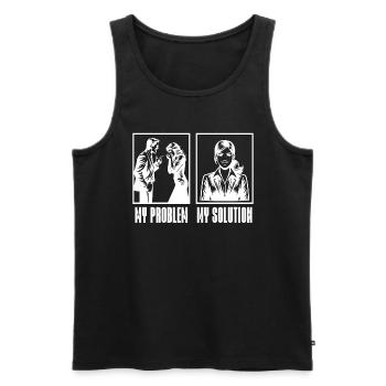 Receptionist My Problem My Pictogram Mom Secretary - Men's Premium Organic Tank Top - black - Front - AI Model Male 178 light (178cm)