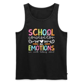 School Counselor All Emotions Are Social Workers - Men's Premium Organic Tank Top - black - Front - Michal (187cm)