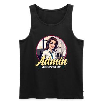Admin Assistant Office Job Receptionist Secretary - Men's Premium Organic Tank Top - black - Front - AI Model Male 178 light (178cm)