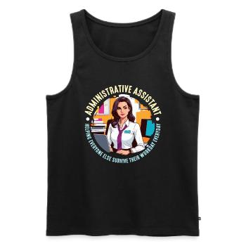 Administrative Assistant Helping Office Worker - Men's Premium Organic Tank Top - black - Front - AI Model Male 178 light (178cm)