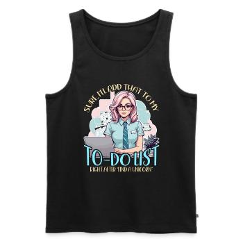 Admin Assistant Sure I'll Add That To Office Clerk - Men's Premium Organic Tank Top - black - Front - AI Model Male 178 light (178cm)