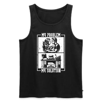 Admin Assistant My Problem My Pictogram Dad Mom - Men's Premium Organic Tank Top - black - Front - AI Model Male 178 light (178cm)