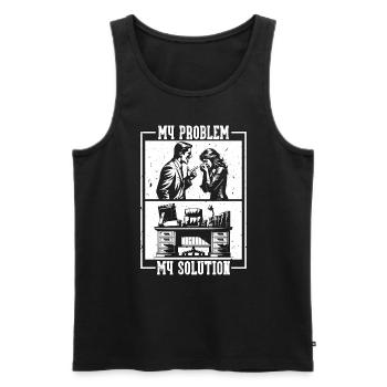 Admin Assistant My Problem My Pictogram Mom Dad - Men's Premium Organic Tank Top - black - Front - AI Model Male 178 light (178cm)