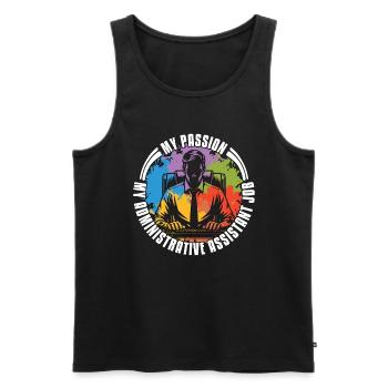 Admin Assistant My Passion My Secretary Office Job - Men's Premium Organic Tank Top - black - Front - AI Model Male 178 light (178cm)