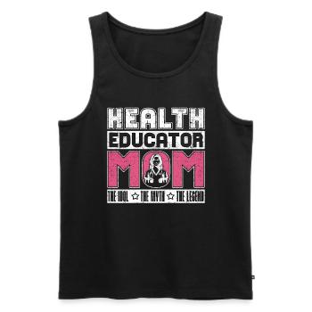 Éducatrice en santé Maman L’idole Le mythe Soins de santé - Débardeur bio Premium Homme - noir - Devant - AI Model Male 178 light (178cm)