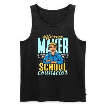 School Counselor Difference Maker School Therapist - Männer Premium Bio Tank Top - Schwarz - Vorne - AI Model Male 178 light (178cm)