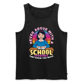 School Counselor Never Argue With A Psychologist - Men's Premium Organic Tank Top - black - Front - Michal (187cm)