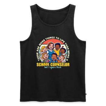 School Counselor There Are More Things Educator - Männer Premium Bio Tank Top - Schwarz - Vorne - Michal (187cm)