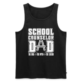 Conseiller scolaire Papa L’idole Le thérapeute scolaire - Débardeur bio Premium Homme - noir - Devant - Michal (187cm)