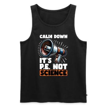 Instructeur d’éducation physique Calm Down C’est l’éducation physique - Débardeur bio Premium Homme - noir - Devant - Michal (187cm)