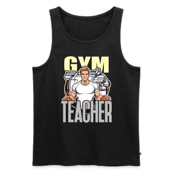 P.E Instructor Gym Teacher Educator P.E Teacher - Men's Premium Organic Tank Top - black - Front - Michal (187cm)