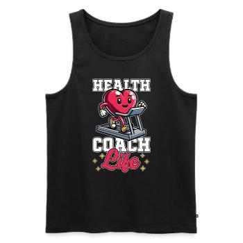 Health Coach Life Fitness Trainer Workout Lover - Men's Premium Organic Tank Top - black - Front - AI Model Male 178 light (178cm)