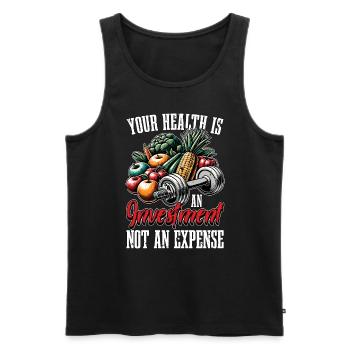 Health Coach Your Health Is An Investment Workout - Men's Premium Organic Tank Top - black - Front - Michal (187cm)