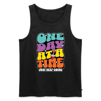 Health Coach One Day At A Time Phys Ed Teacher - Männer Premium Bio Tank Top - Schwarz - Vorne - AI Model Male 178 light (178cm)