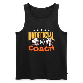 Health Coach Unofficial Life Coach Fitness Trainer - Men's Premium Organic Tank Top - black - Front - AI Model Male 178 light (178cm)