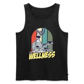 Health Coach Wellness Retro Workout Health Coaches - Männer Premium Bio Tank Top - Schwarz - Vorne - Michal (187cm)