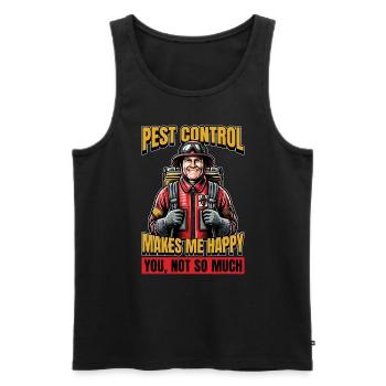 Pest Control Makes Me Happy Animal Control Officer - Men's Premium Organic Tank Top - black - Front - Michal (187cm)