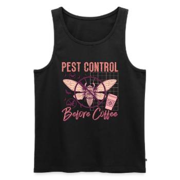 Pest Control Before Insect Solutions Coffee Lover - Men's Premium Organic Tank Top - black - Front - Michal (187cm)