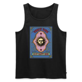 Tarot Time Is My Happy Hour Cartomancy Tarot Card - Männer Premium Bio Tank Top - Schwarz - Vorne - AI Model Male 178 light (178cm)