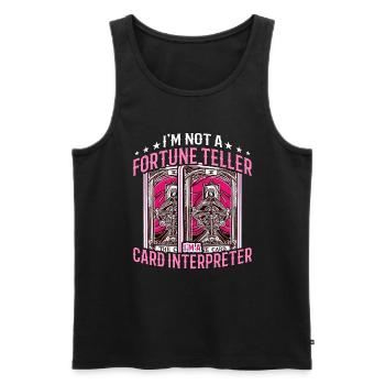 Lecture de tarot, je ne suis pas une diseuse de bonne aventure, cartomancie - Débardeur bio Premium Homme - noir - Devant - AI Model Male 178 light (178cm)
