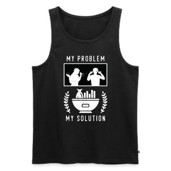 Fish And Chips My Problem My Pictogram Dad Mom - Männer Premium Bio Tank Top - Schwarz - Vorne - Michal (187cm)