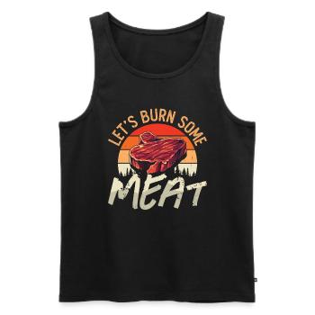 Pulled Pork BBQ Let's Burn Some Meat Pork BBQ - Männer Premium Bio Tank Top - Schwarz - Vorne - AI Model Male 178 light (178cm)