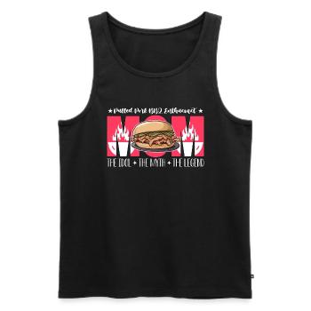 Pulled Pork BBQ Enthusiast Mom Loves Grilled Meat - Men's Premium Organic Tank Top - black - Front - AI Model Male 178 light (178cm)