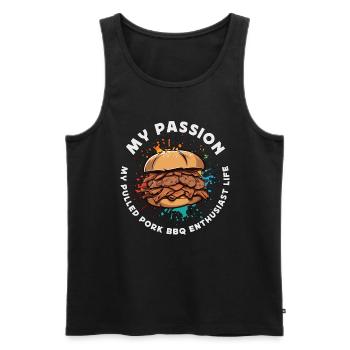 Pulled Pork BBQ My Passion My Grilled Meat Lover - Männer Premium Bio Tank Top - Schwarz - Vorne - AI Model Male 178 light (178cm)
