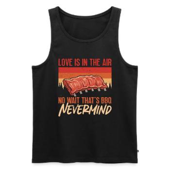 Ribs Barbecue Love Is In The Air Smoked Ribs Lover - Men's Premium Organic Tank Top - black - Front - AI Model Male 178 light (178cm)