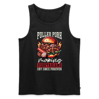 Pulled Pork Making Vegetarians Cry Barbecue Lover - Männer Premium Bio Tank Top - Schwarz - Vorne - AI Model Male 178 light (178cm)