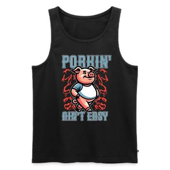 Pulled Pork BBQ Porkin' Ain't Easy Grilled Meat - Männer Premium Bio Tank Top - Schwarz - Vorne - AI Model Male 178 light (178cm)